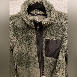 NWT: Calvin Klein Performance- full zip fleece jacket- moss green